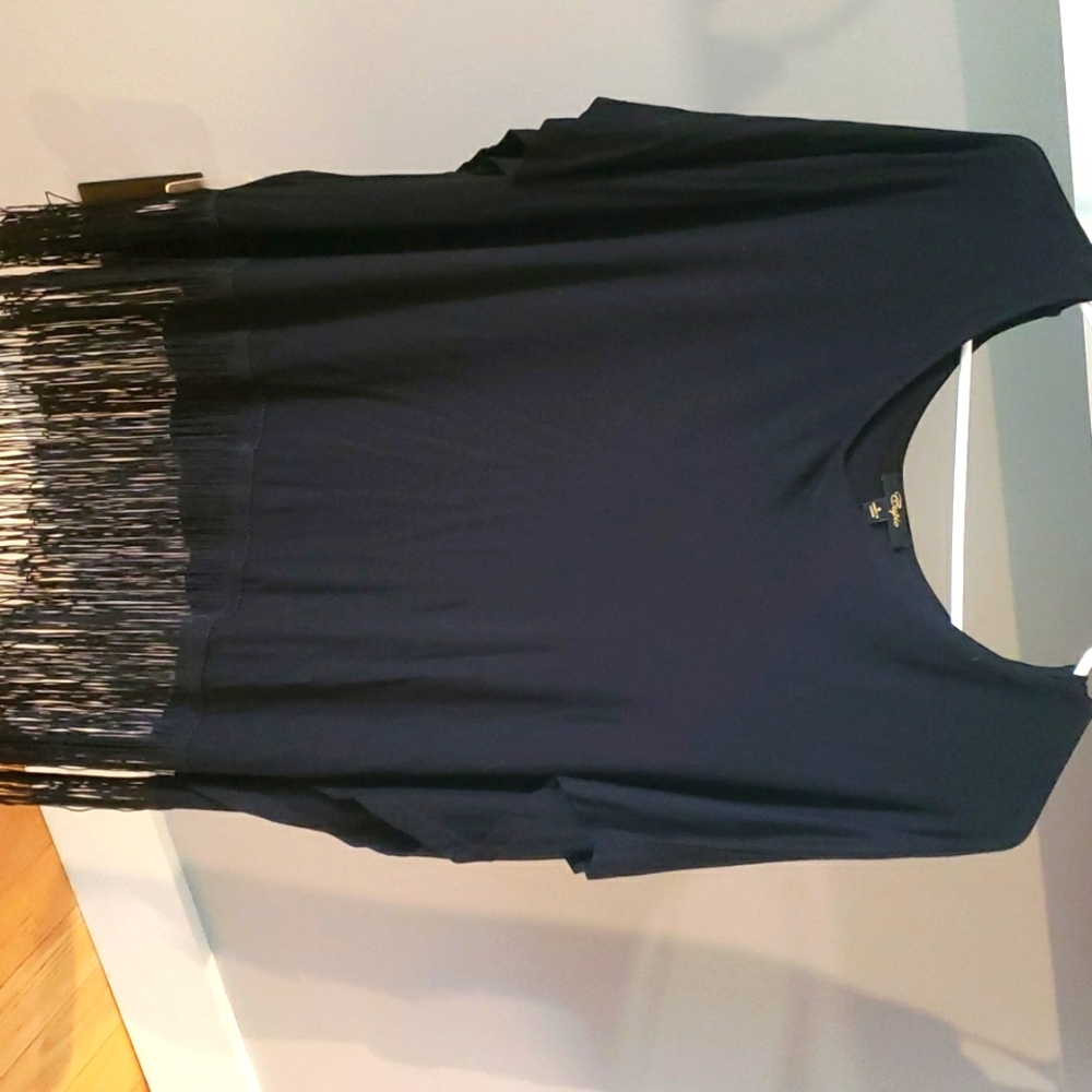 Small, Black, Fringe, Short sleeve, Cupio Blouse/Top